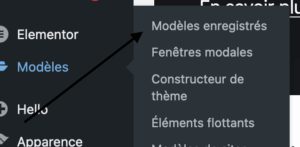 modèles enregistrés sur elementor pour copier coller une page